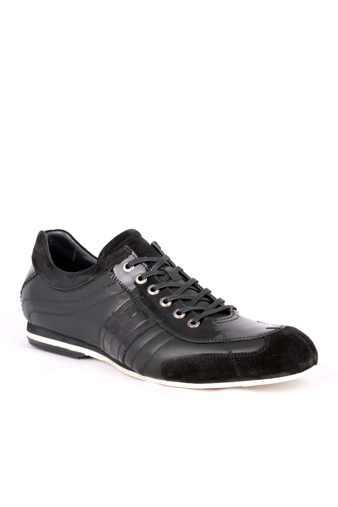SS 802 A18 Siyah Deri-Siyah Rugan  Erkek Ayakkabı