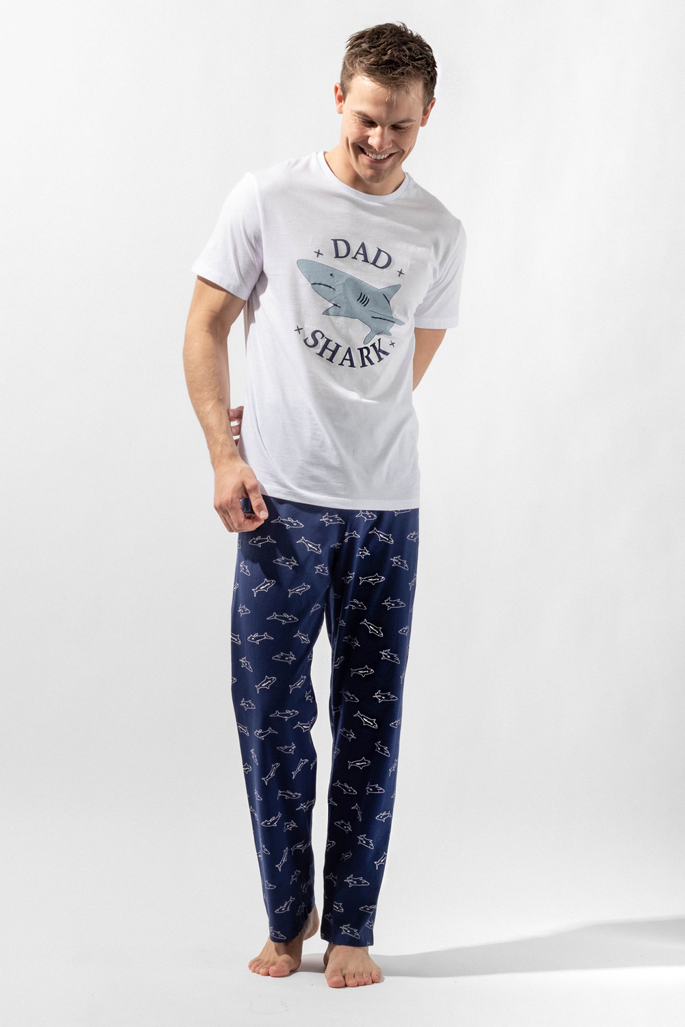 Katia&Bony Modern Marine Erkek Pijama Takımı - Beyaz/Lacivert