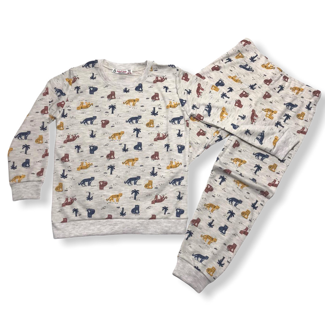 Erkek Çocuk Kaplan Detaylı 2'li Pijama Takımı