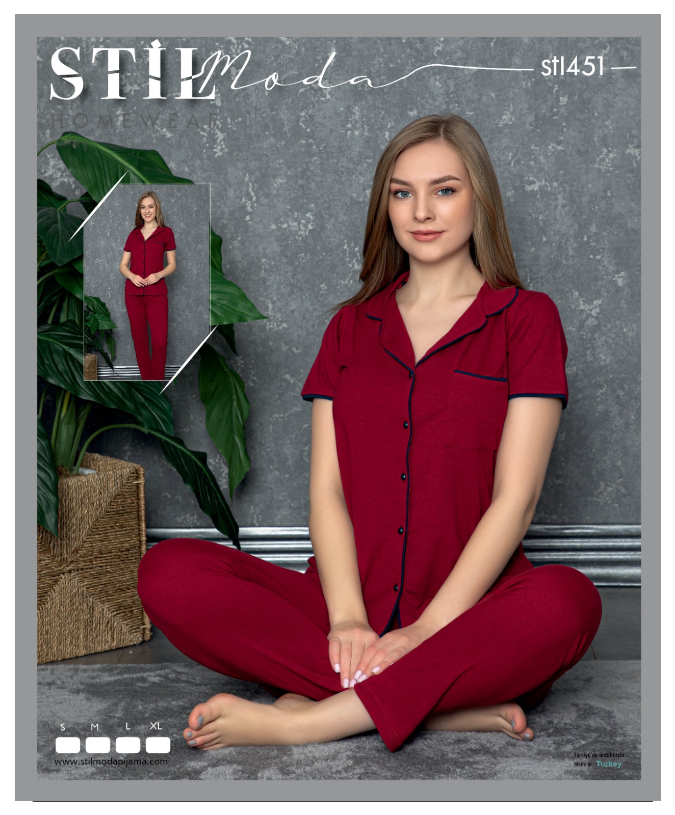 Yeni Sezon Kısa Kollu Kadın Pijama Takımı 3 Farklı Model