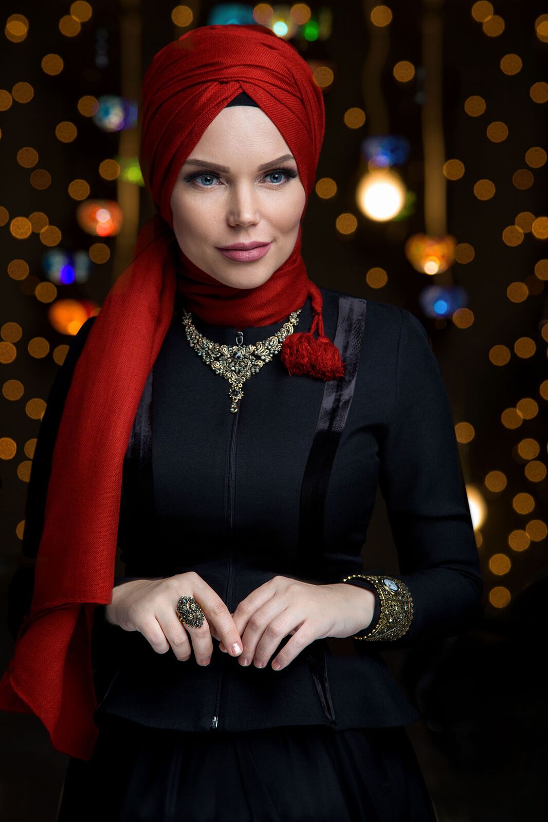 Muslima Wear-Tesettür Queen Püsküllü Şal - Terracotta