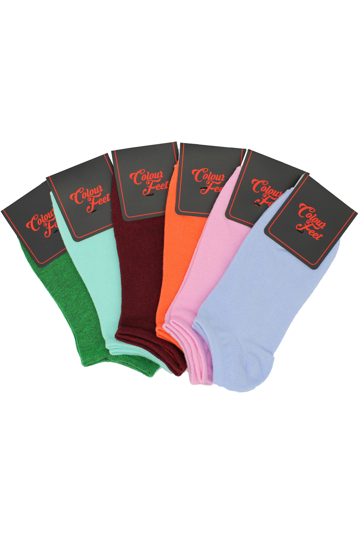CF 6'lı Paket Karışık Renkli Kadın Patik Çorap