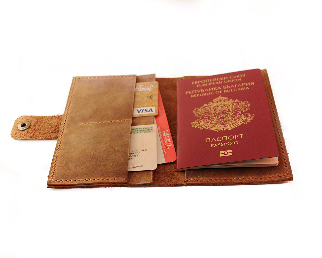 Deri Pasaport Cüzdanı - Tarçın