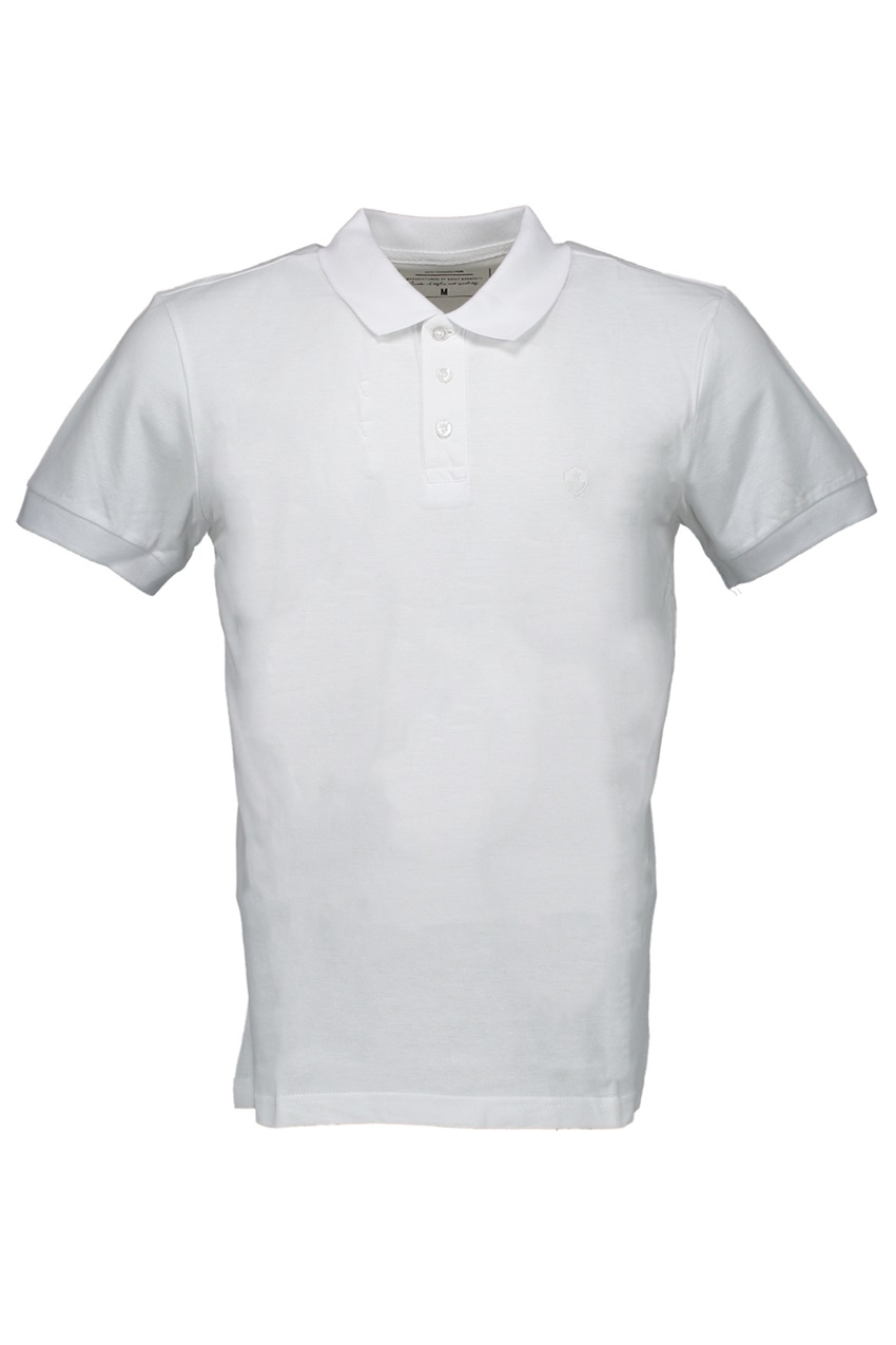 Beyaz Polo Yaka Kısa Kollu Erkek T-shirt