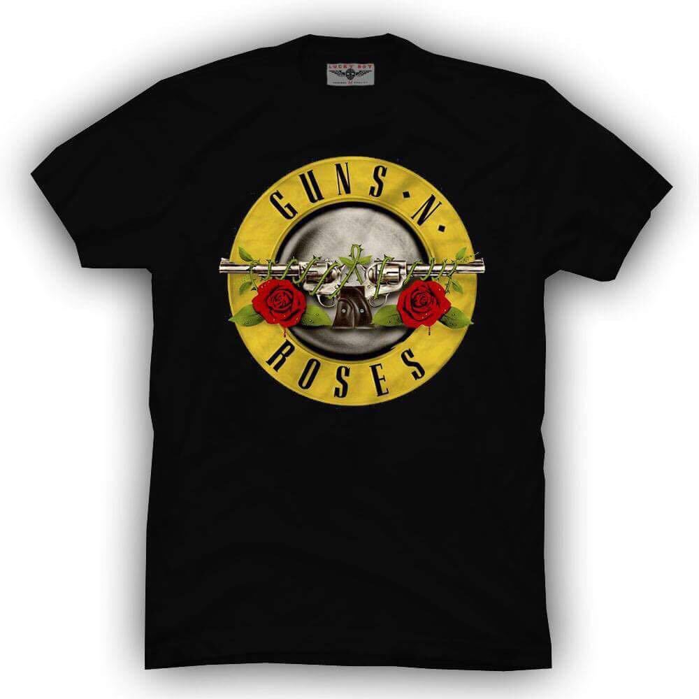 Guns n Roses Siyah Erkek Tişört - Logo
