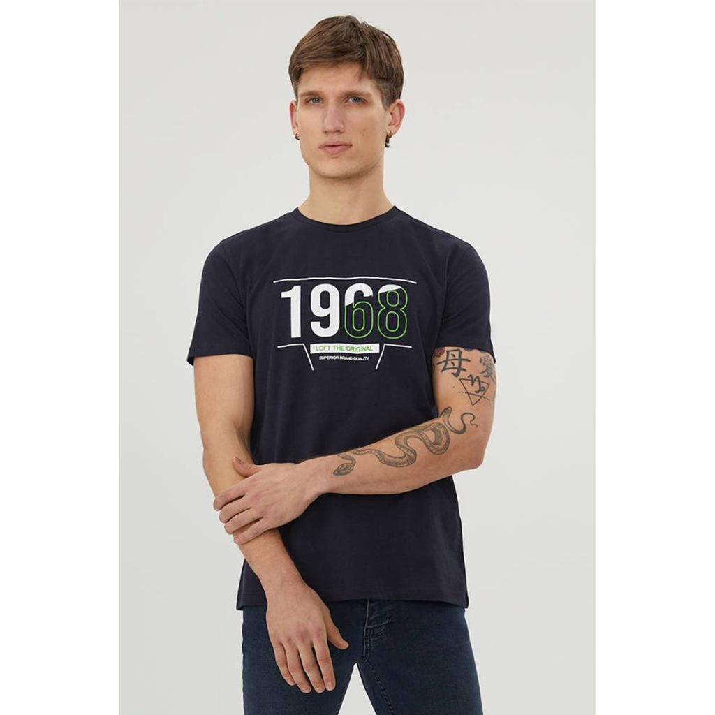 Loft Erkek Baskılı Lacivert Tshirt Lf 2028825-Lacivert