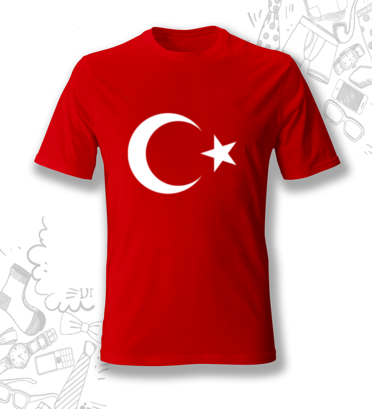 Türk Bayrağı Baskılı Tişört