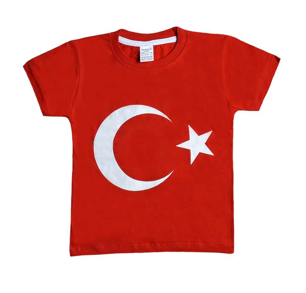 Erenbey 10001 Bayrak Baskılı Kız Erkek Çocuk T-Shirt / Tişört