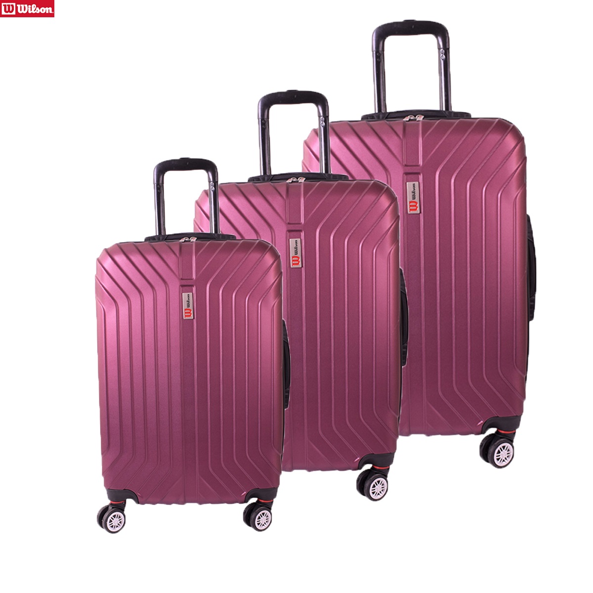 Wilson ABS Valiz Seti Bordo Renk 3 adet Bavul