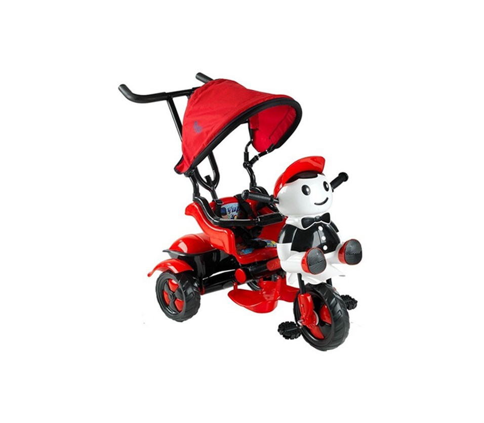 Babyhope 125 Yupi Panda 3 Tekerlekli Bisiklet Kırmızı ve Siyah