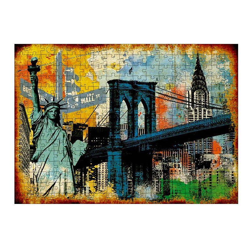 Ahşap Mdf Puzzle Yapboz New York New York  