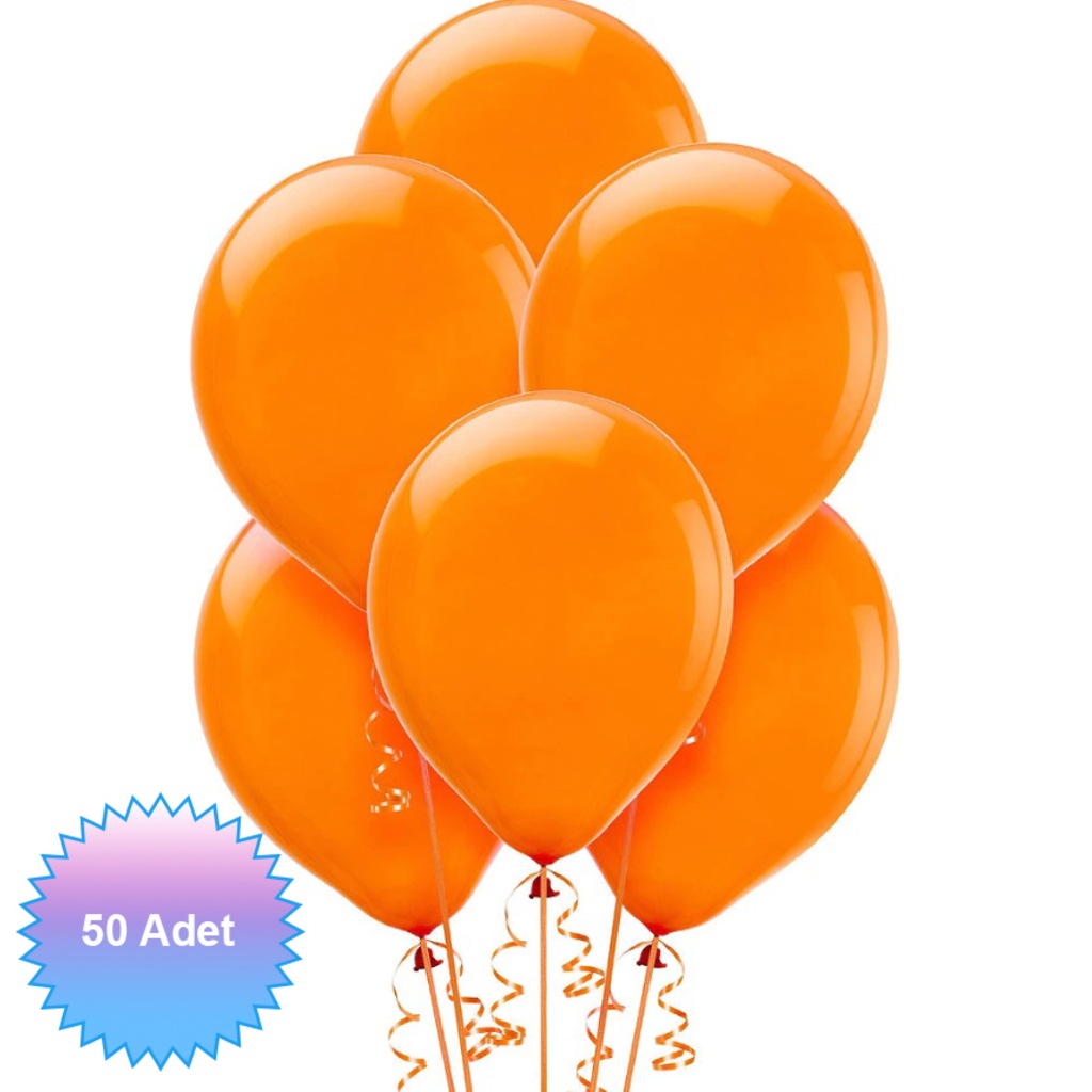Latex Turuncu Renk 50'li Balon Paket