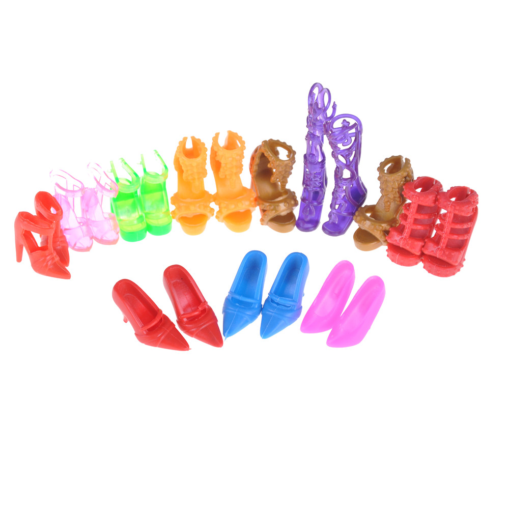 Barbie Uyumlu Oyuncak Bebek Ayakkabı Seti 10 Adet