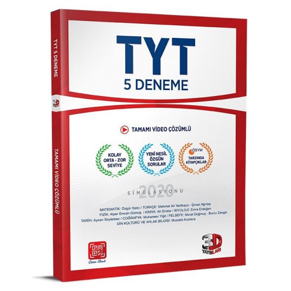 TYT 5 Deneme Tamamı Video Çözümlü 3d yayınları