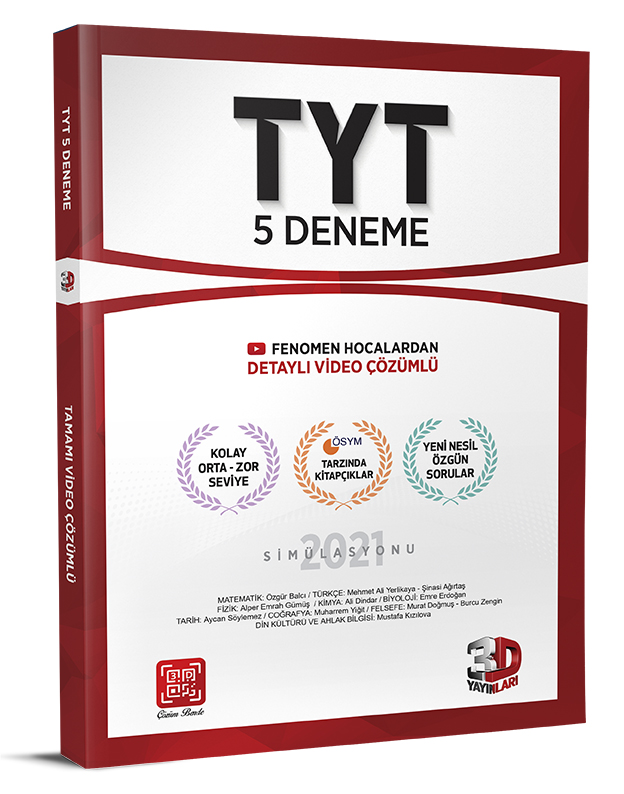 3D Yayınları TYT 5'li Deneme Tamamı Video Çözümlü 2021