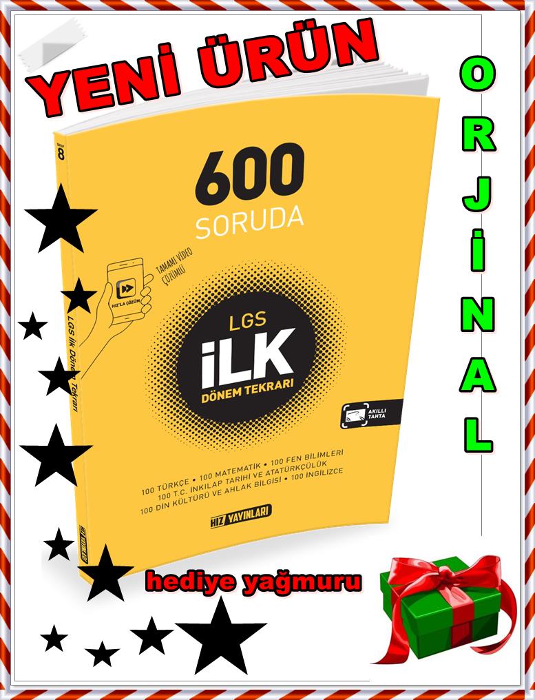 8. Sınıf 600 Soruda LGS İlk Dönem Tekrarı Hız Yayınları 2019
