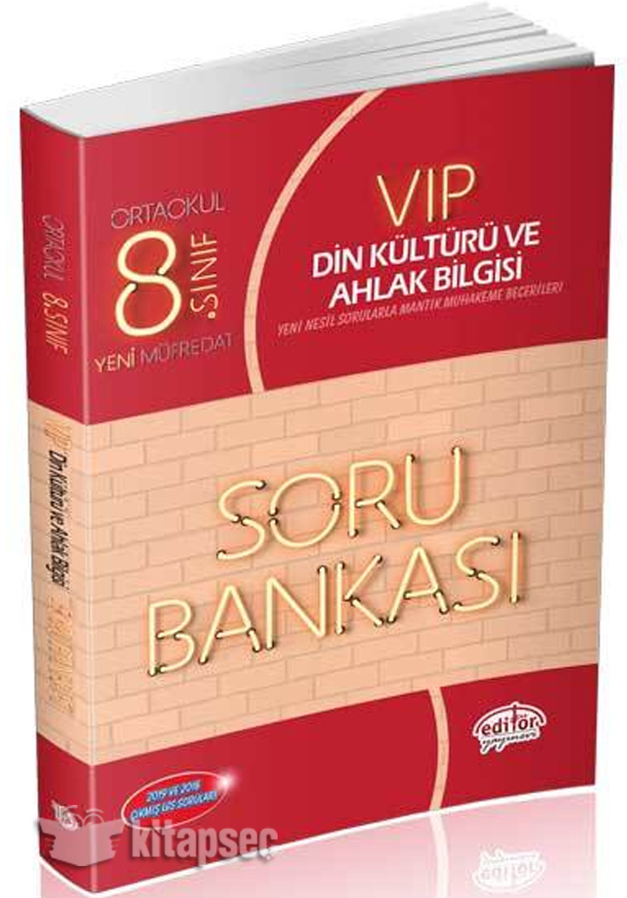 8. Sınıf VIP Din Kültürü ve Ahlak Bilgisi Soru Bankası Editör Yay