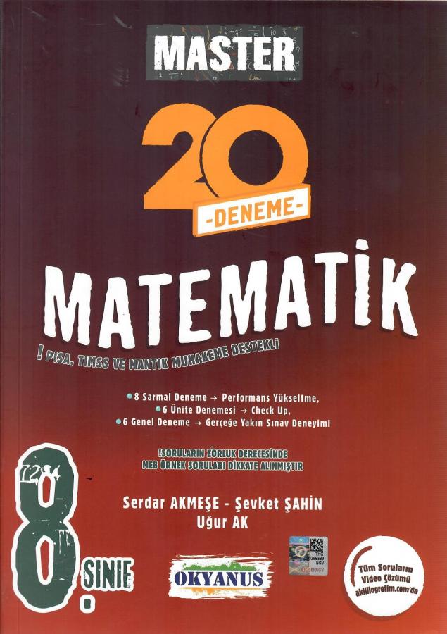 Okyanus Yayın 8. Sınıf Master 20 Matematik Denemesi