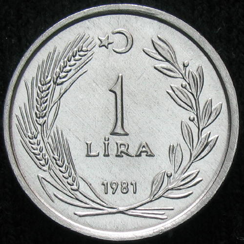 Koleksiyonluk Eski Türk Kuruş Parası 1 türk lirası 1 adet 1981