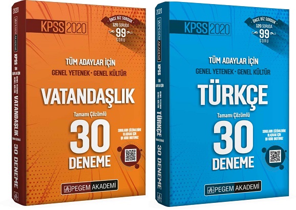 2020 Genel Yetenek Genel Kültür Vatandaşlık + Türkçe 30 Deneme