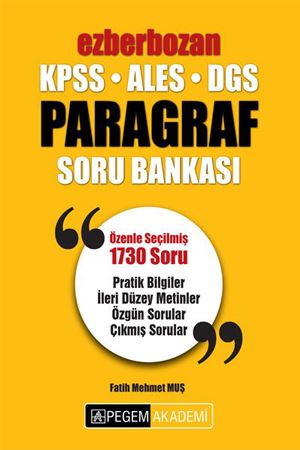 Pegem Yayınları KPSS ALES DGS Ezberbozan Paragraf Soru Bankası