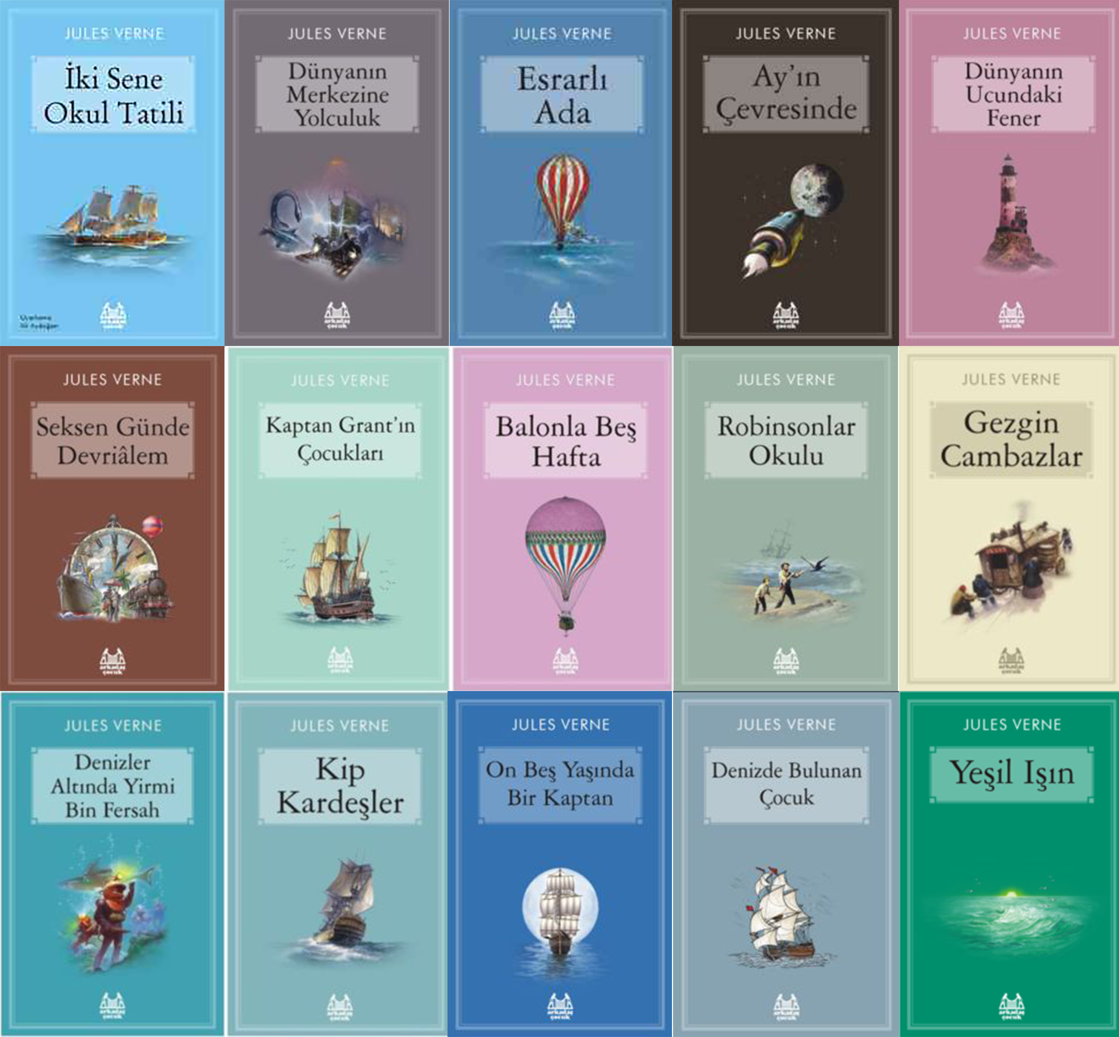 Jules Verne Serisi Set 15 Kitap Çocuk Klasikleri