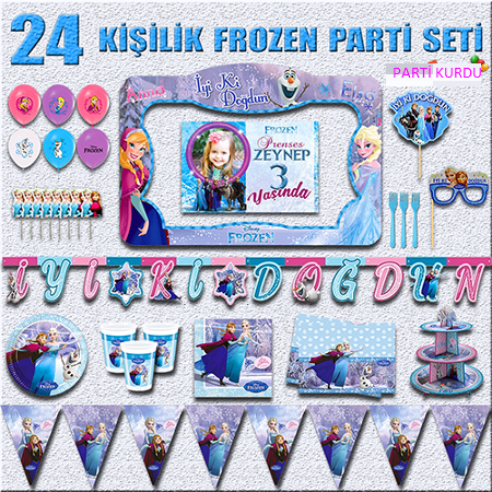 Frozen Karlar Ülkesi Elsa Doğum Günü Parti Malzemeleri Seti Süs