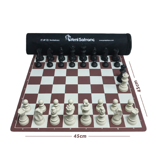 Yeni Satranç Profesyonel Satranç Takımı 95 MM Ağırlıklı + Yedek Vezirli Lacivert