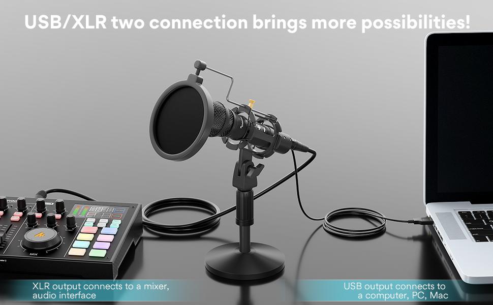 USB/XLR ile dinamik mikrofon
