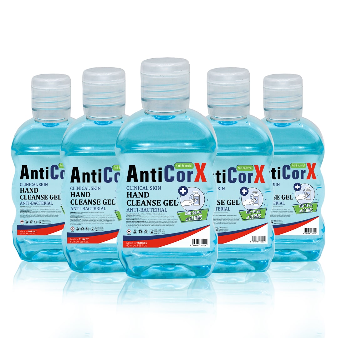 AntiCorX 5 Adet Antibakteriyel El Temizleme Jeli 50 ML