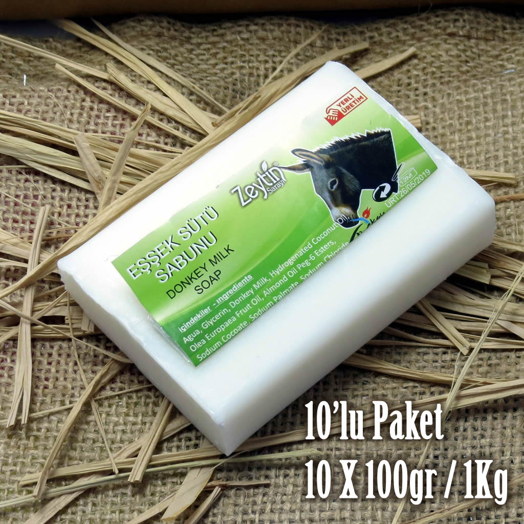 Doğal Eşek Sütü Sabunu 10 Adet 100gr / 1Kg