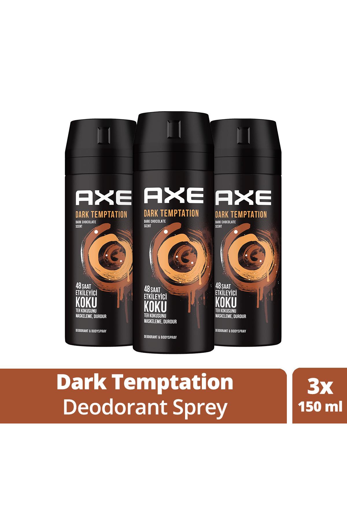 Axe Erkek Deodorant Sprey Dark Temptation 150 ML x3
