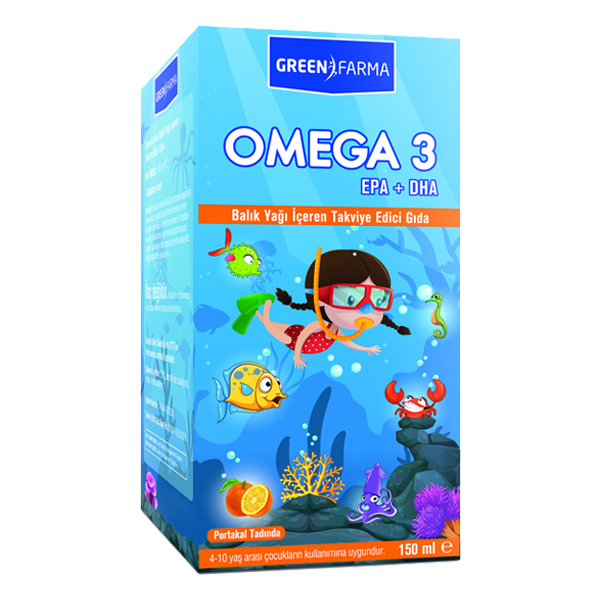 Green Farma Omega 3 Çocuklar İçin Sıvı Balık Yağı