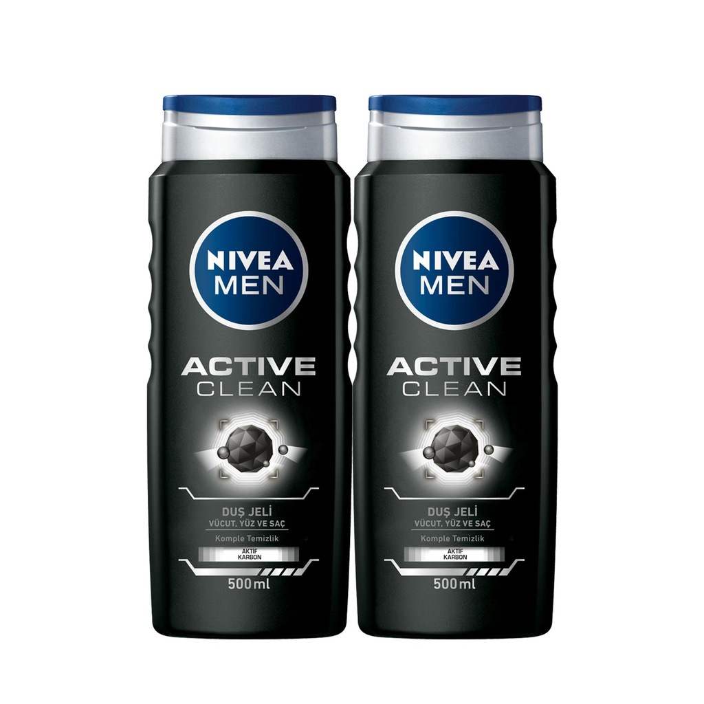 Nivea Men Active Clean Aktif Karbon Duş Jeli 2 x 500 ML
