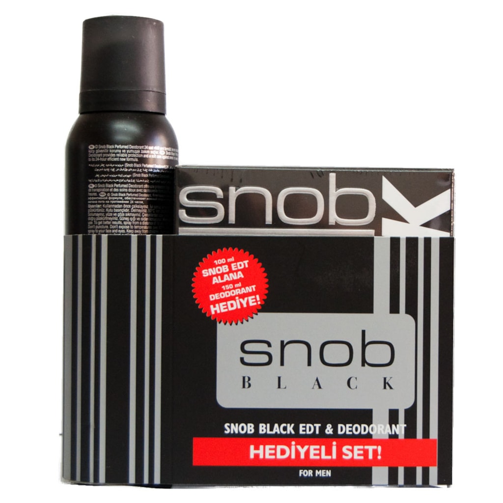 Snob Black Erkek Parfüm EDT 100 ML + Deodorant 150 ML 2'li Set