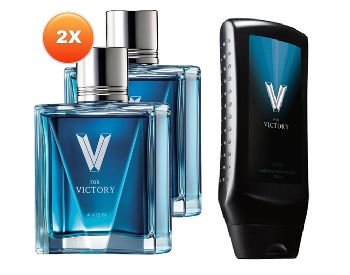Avon V For Victory Erkek Parfüm EDT 3lü set