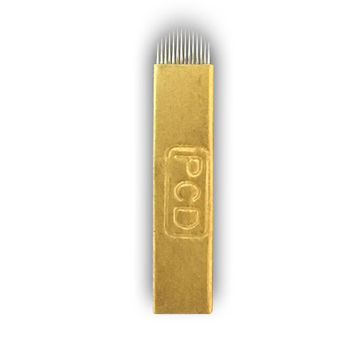 14Pin U Sarı P.C.D Gold Microblading İğnesi 5Adet