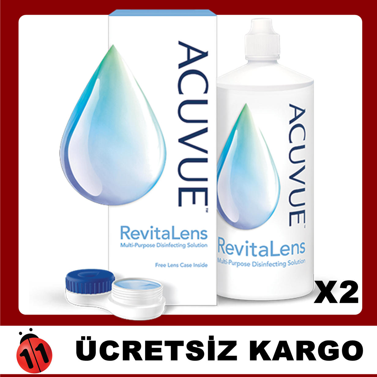 2 Adet Acuvue Revitalens 360ML SKT:15-04-2022 Lens Solüsyonu
