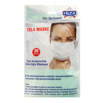Tela Maske Tek Kullanımlık Ağız Maskesi 20'li Paket