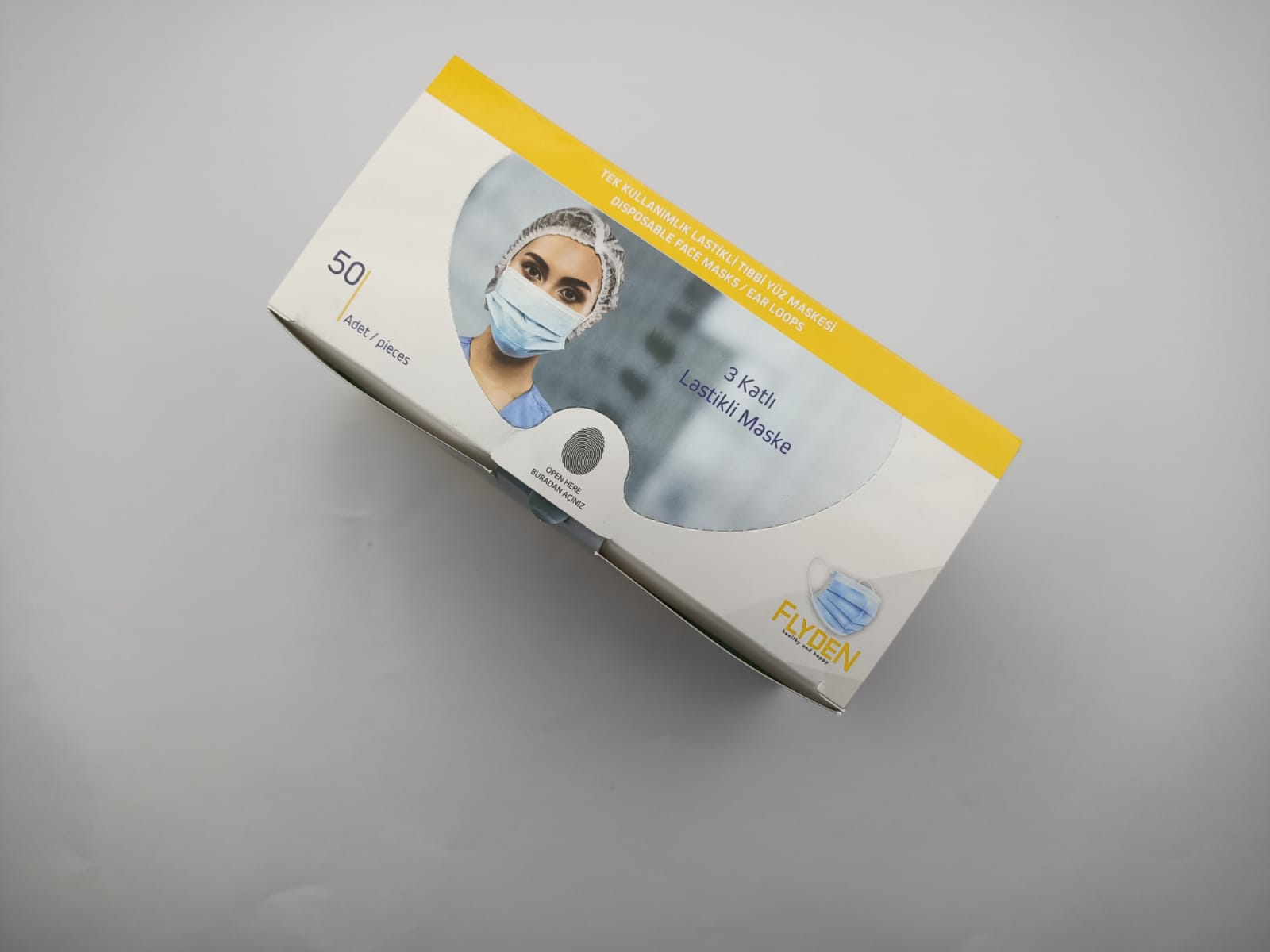 FLYDEN MELTBLOWN FİLTRE 3 Katlı Tam Ultrasonik Cerrahi Maske 50Ad