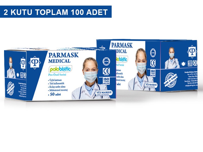 Parmask Polobiotic Pro Meltblown Maske Siyah 100’lü