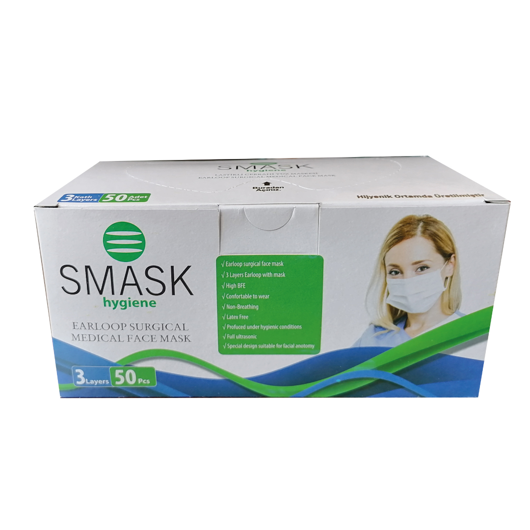 Smask 3 Katlı Burun Telli Yüksek Filtre Cerrahi Maske