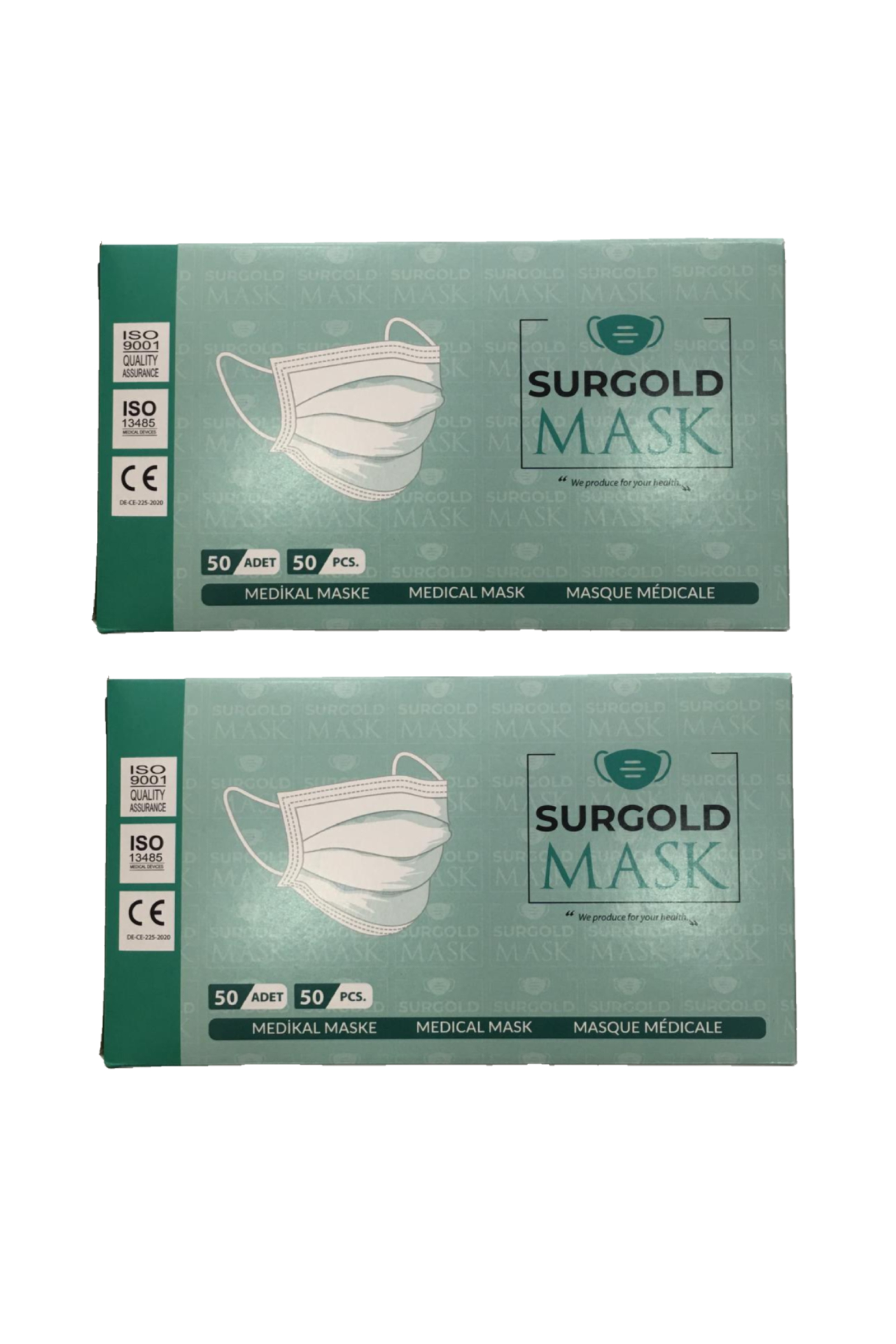 Surgold Maske 2 Kutu 100 Adet - 10'lardı paketlerde
