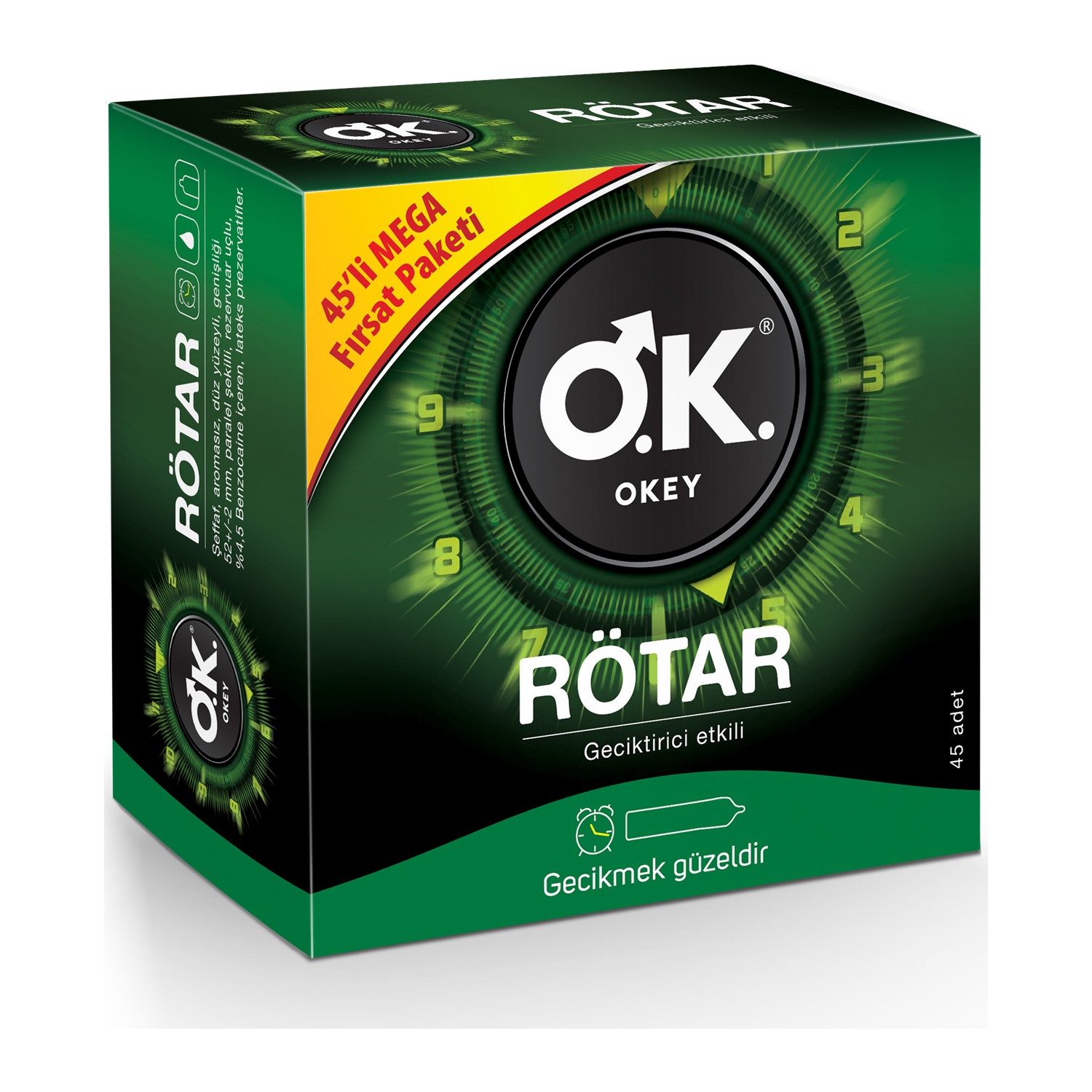Okey Rötar 45'li Prezervatif Fırsat Paketi