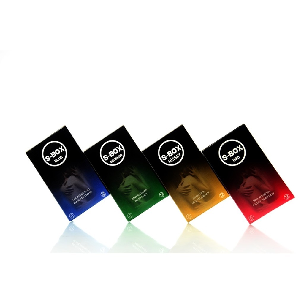 S-BOX Condom 48 Adet Uzun Gece,İnce,Klasik,Kabartma (Skt:2023)