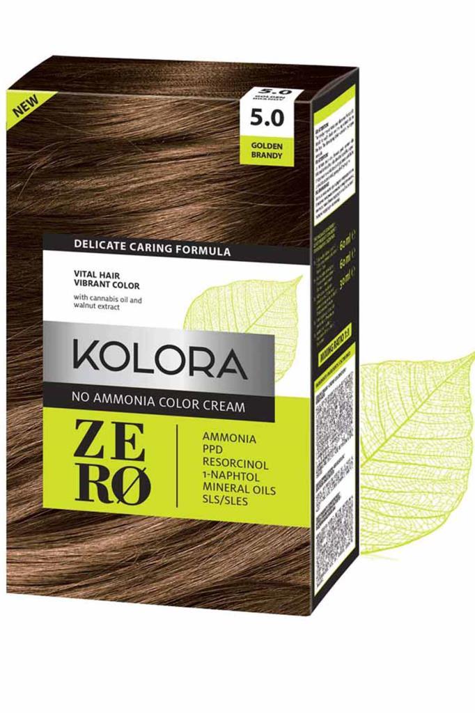 Kolora Zero Amonyaksız Krem Saç Boyası Kahverengi 5.0