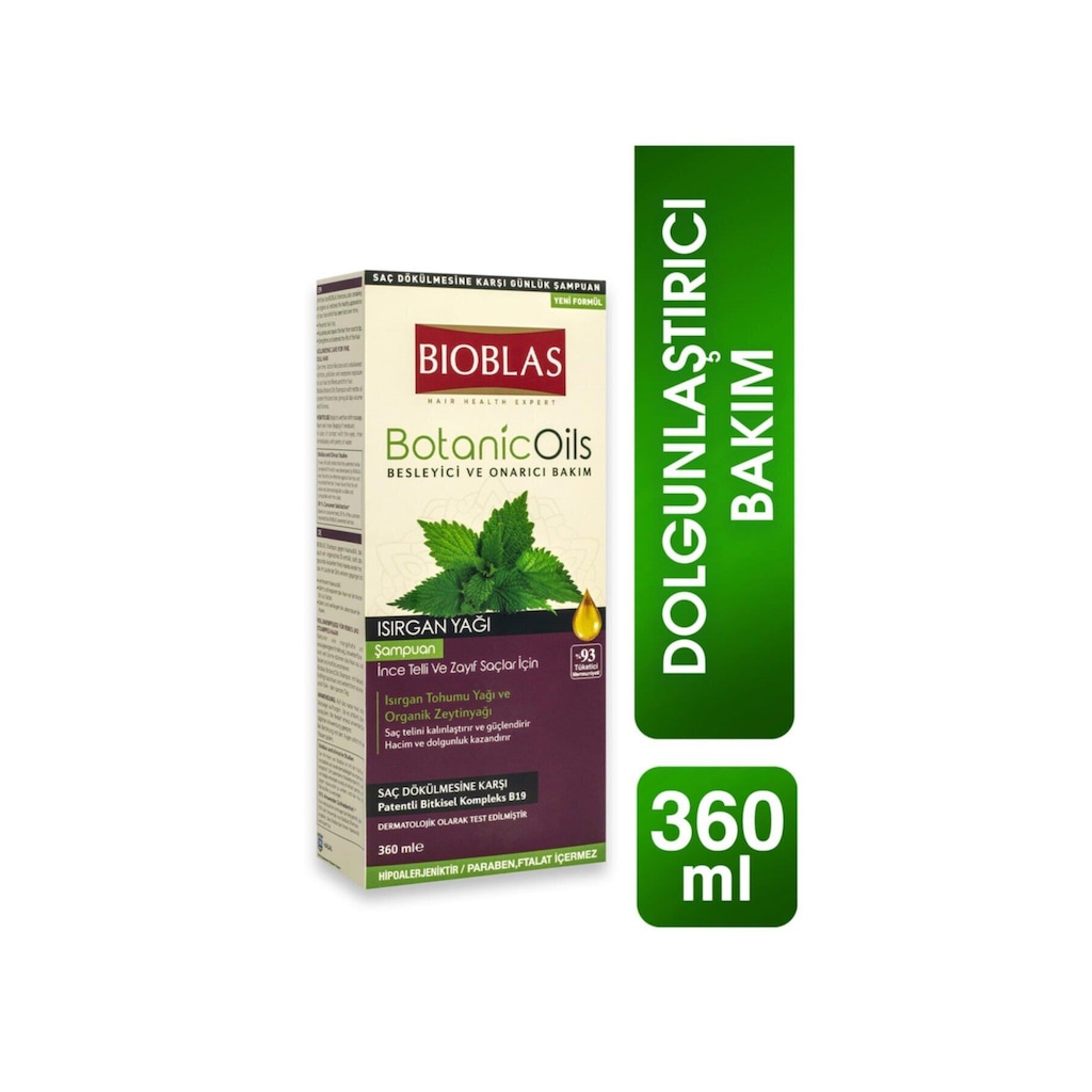Bioblas Botanic Oils Isırgan İnce Telli ve Zayıf Saçlar için Şampuan 360 ML