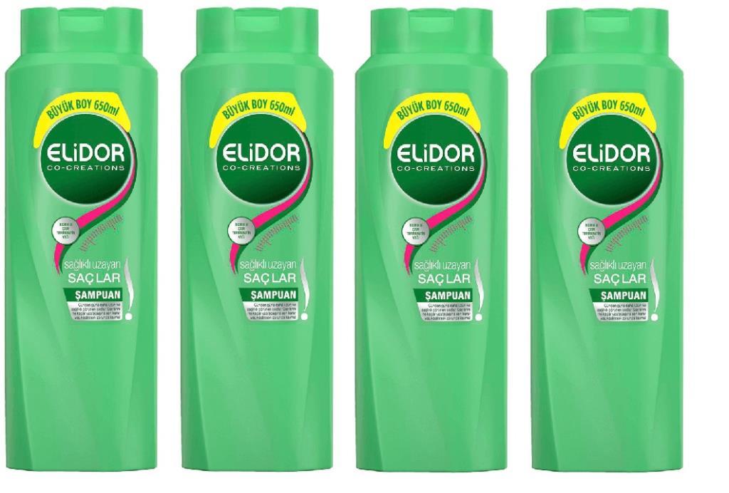 Elidor Sağlıklı Uzayan Saçlar Biotin Şampuan 650 ml x 4 Adet