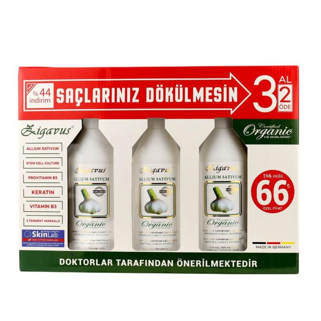 Zigavus Sarımsaklı Şampuan 250 Ml 3 Al 2 Öde ( YENİ AMBALAJ)