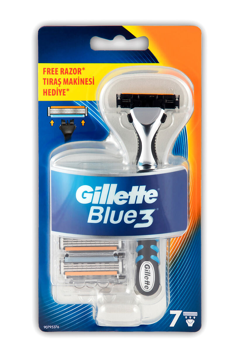 Gillette Blue3 Tıraş Makinesi + 7 Yedek Tıraş Bıçağı